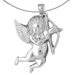 Sterling Silver Angel Pendant (Rhodium or Yellow Gold-plated)