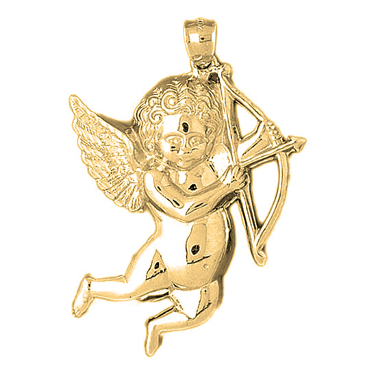 Yellow Gold-plated Silver Angel Pendant