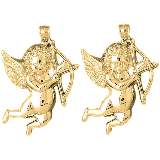 14K or 18K Gold 54mm Angel Earrings