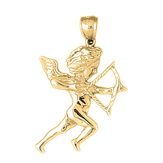 Yellow Gold-plated Silver Angel Pendant