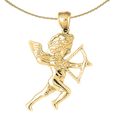 Sterling Silver Angel Pendant (Rhodium or Yellow Gold-plated)