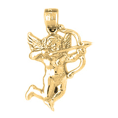 Yellow Gold-plated Silver Angel Pendant