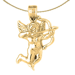 Sterling Silver Angel Pendant (Rhodium or Yellow Gold-plated)