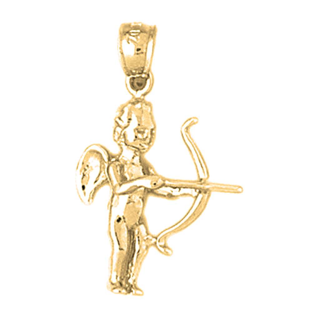 Yellow Gold-plated Silver Angel Pendant