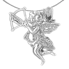 Sterling Silver Angel Pendant (Rhodium or Yellow Gold-plated)