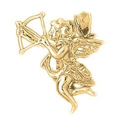 Yellow Gold-plated Silver Angel Pendant