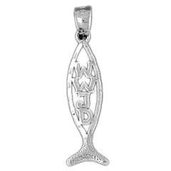 Sterling Silver Christian Fish With Wwjd Pendant