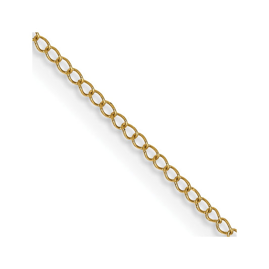 14K Yellow Gold 0.5mm Curb Chain