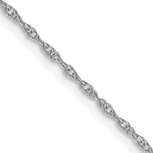 14K White Gold 0.95mm Cable Rope Chain