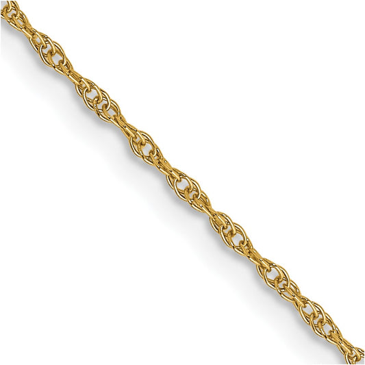 14K Yellow Gold 0.95mm Cable Rope Chain