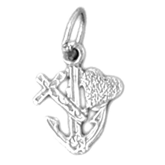 Sterling Silver Cross, Anchor,And Heart Pendant