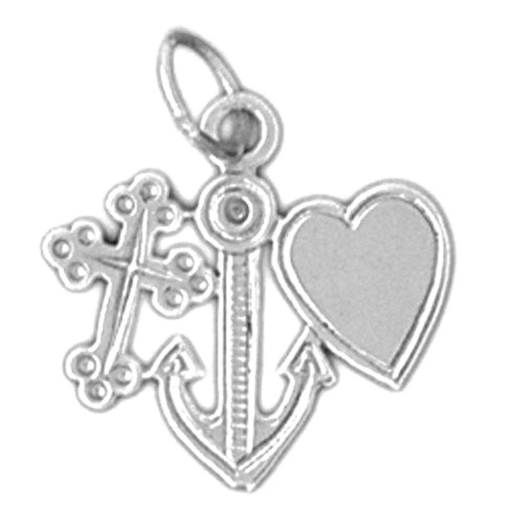 Sterling Silver Cross, Anchor,And Heart Pendant