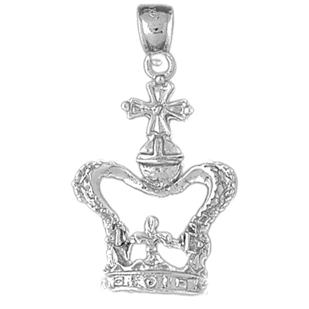 Sterling Silver Crown With Cross Pendant