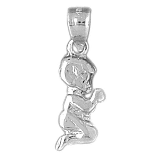 Sterling Silver Praying Boy Pendant