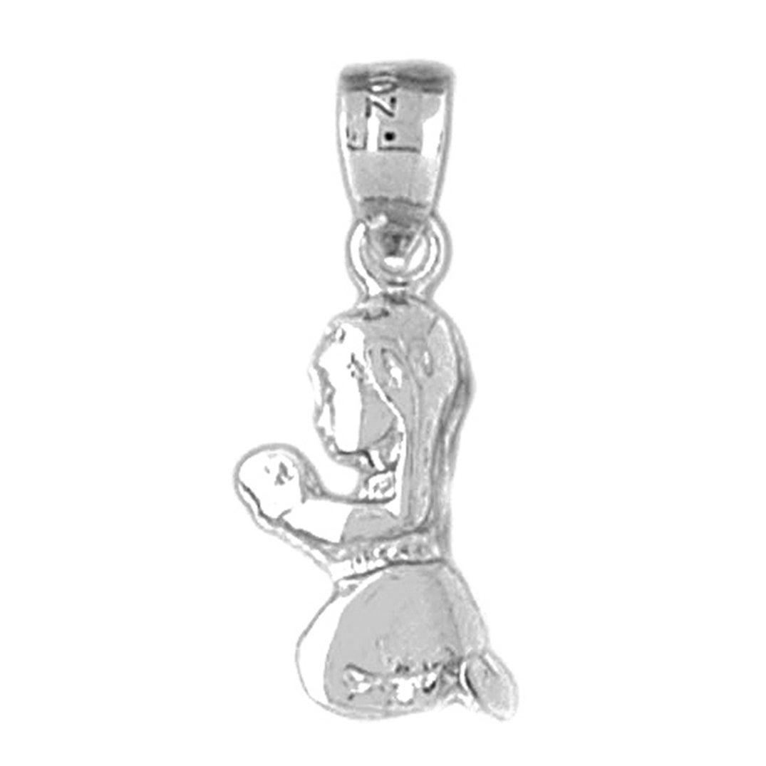 Sterling Silver Praying Girl Pendant