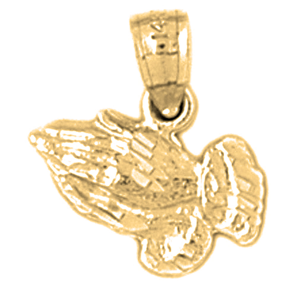 Yellow Gold-plated Silver Praying Hands Pendant