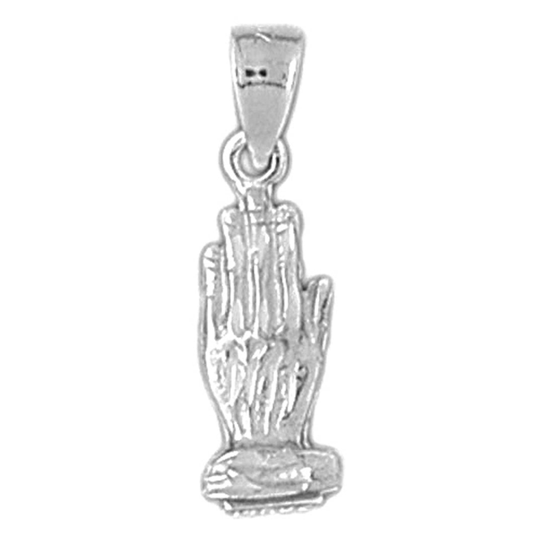 Sterling Silver Praying Hands 3D Pendant