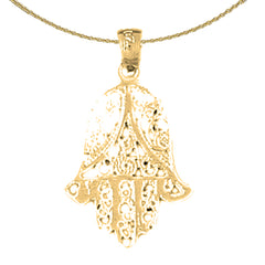 Sterling Silver Chamsah Pendant (Rhodium or Yellow Gold-plated)