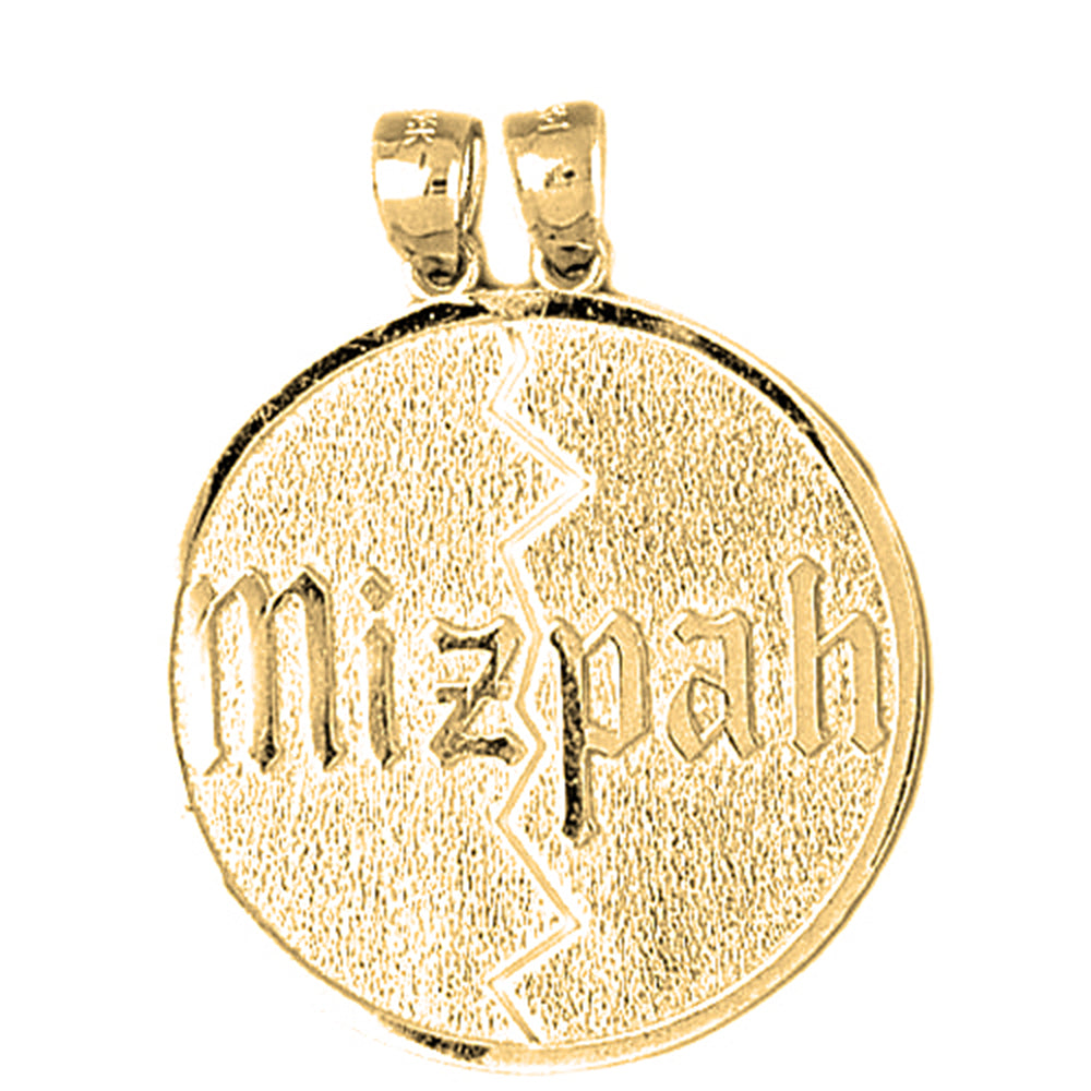 Yellow Gold-plated Silver Mizpah Pendant