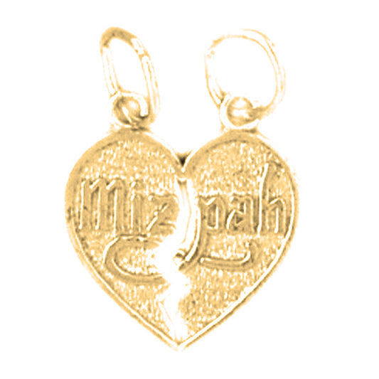 Yellow Gold-plated Silver Mizpah Pendant