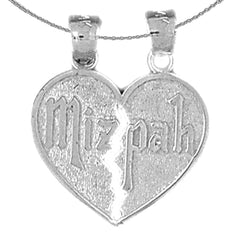 Sterling Silver Mizpah Pendant (Rhodium or Yellow Gold-plated)