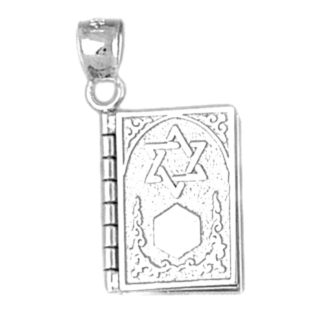 Sterling Silver 3D Ten Commandments Book