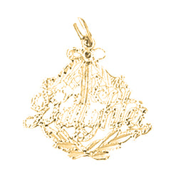 Yellow Gold-plated Silver Shark Pendant