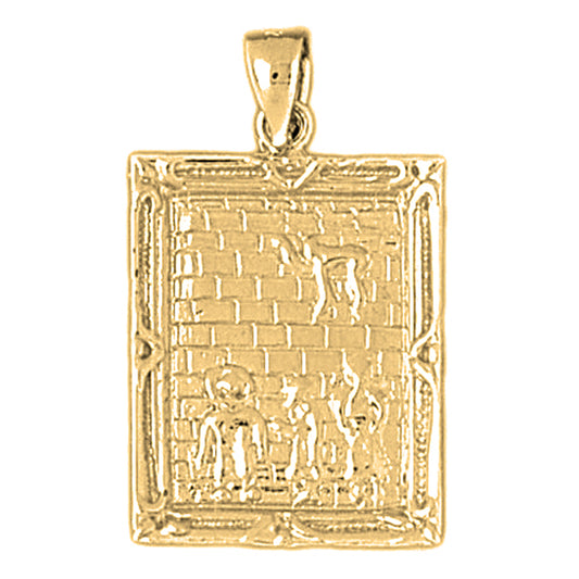 Yellow Gold-plated Silver Wailing Wall Pendant