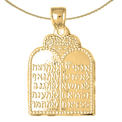 10K, 14K or 18K Gold Ten Commandments Pendant