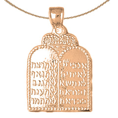 10K, 14K or 18K Gold Ten Commandments Pendant