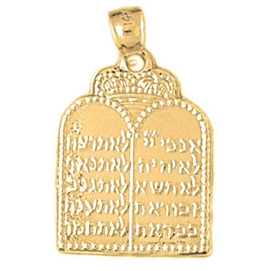 Yellow Gold-plated Silver Ten Commandments Pendant