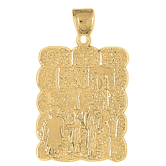 Yellow Gold-plated Silver Wailing Wall Pendant