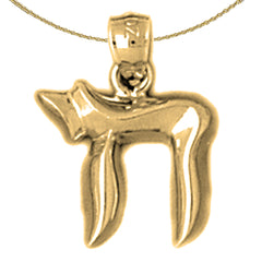 Sterling Silver Chais Pendant (Rhodium or Yellow Gold-plated)