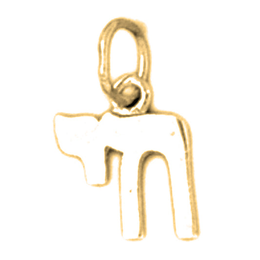 14K or 18K Gold Jewish Chai Pendant