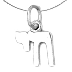 Sterling Silver Chais Pendant (Rhodium or Yellow Gold-plated)