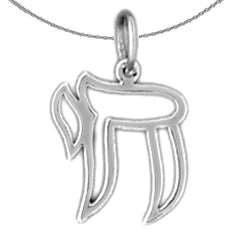 Sterling Silver Chais Pendant (Rhodium or Yellow Gold-plated)