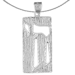 Sterling Silver Chais Pendant (Rhodium or Yellow Gold-plated)