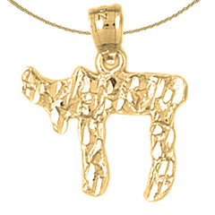 Sterling Silver Chais Pendant (Rhodium or Yellow Gold-plated)