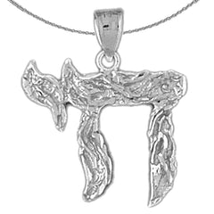 Sterling Silver Chais Pendant (Rhodium or Yellow Gold-plated)