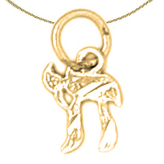 Sterling Silver Chais Pendant (Rhodium or Yellow Gold-plated)