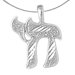 Sterling Silver Chais Pendant (Rhodium or Yellow Gold-plated)