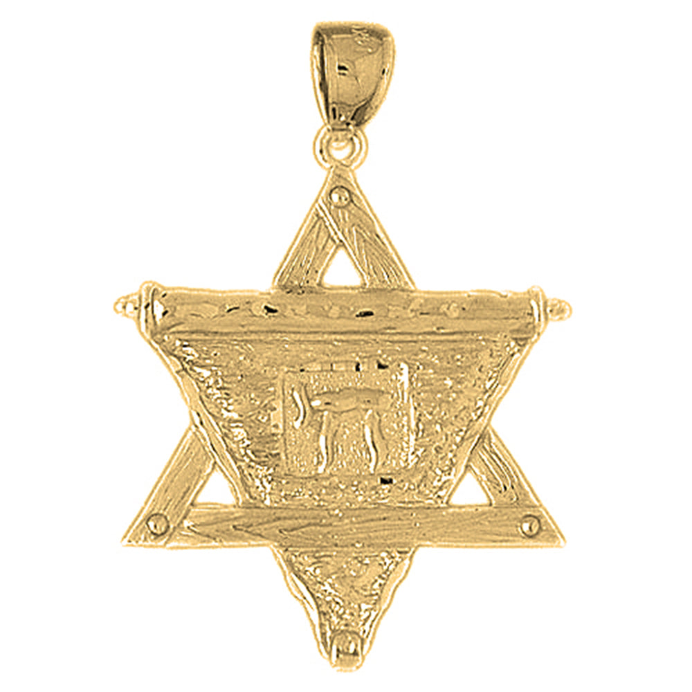 Yellow Gold-plated Silver Star Of David Pendant
