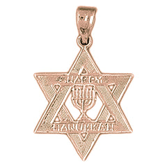 14K or 18K Gold Happy Hanukkah Star of David Pendant