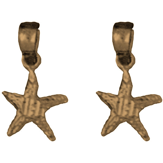 14K or 18K Gold 16mm Starfish Earrings