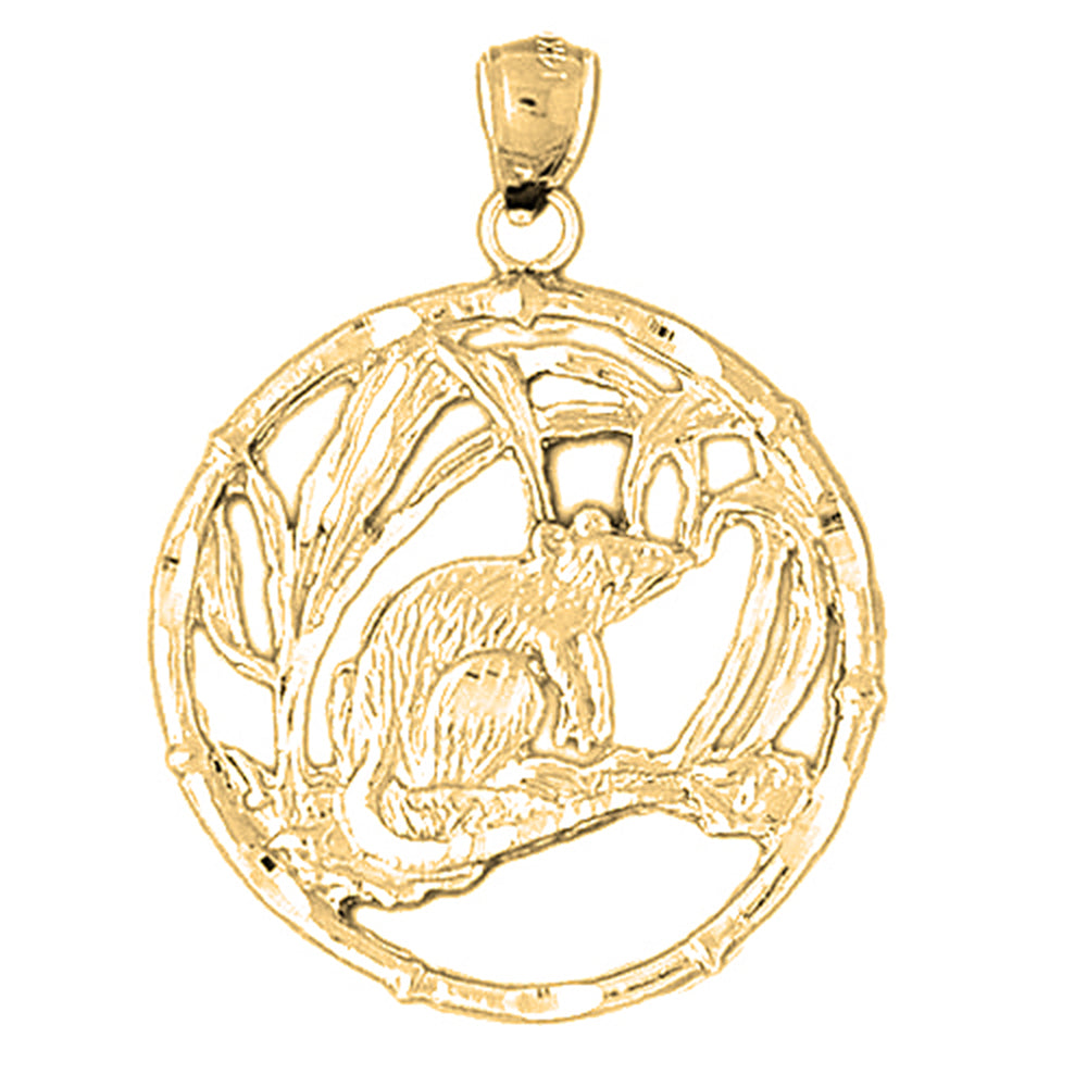 Yellow Gold-plated Silver Chinese Zodiacs- Mouse Pendant