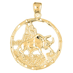 Yellow Gold-plated Silver Chinese Zodiacs -Tiger Pendant