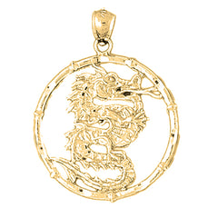 Yellow Gold-plated Silver Chinese Zodiacs - Dragon Pendant