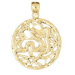 Yellow Gold-plated Silver Chinese Zodiacs - Snake Pendant