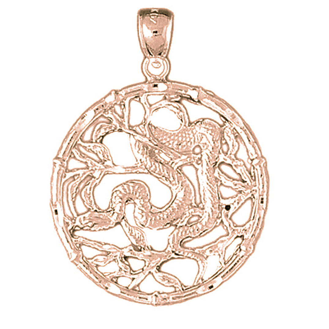 10K, 14K or 18K Gold Chinese Zodiacs - Snake Pendant