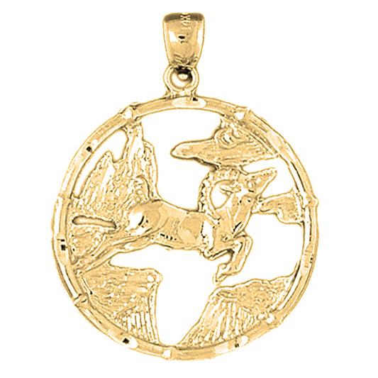 Yellow Gold-plated Silver Chinese Zodiacs - Elk Pendant